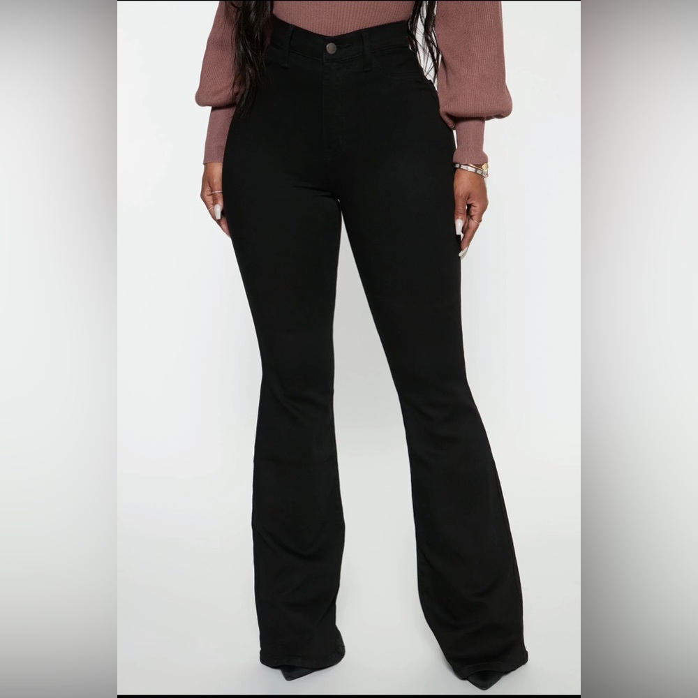Black flare jeans